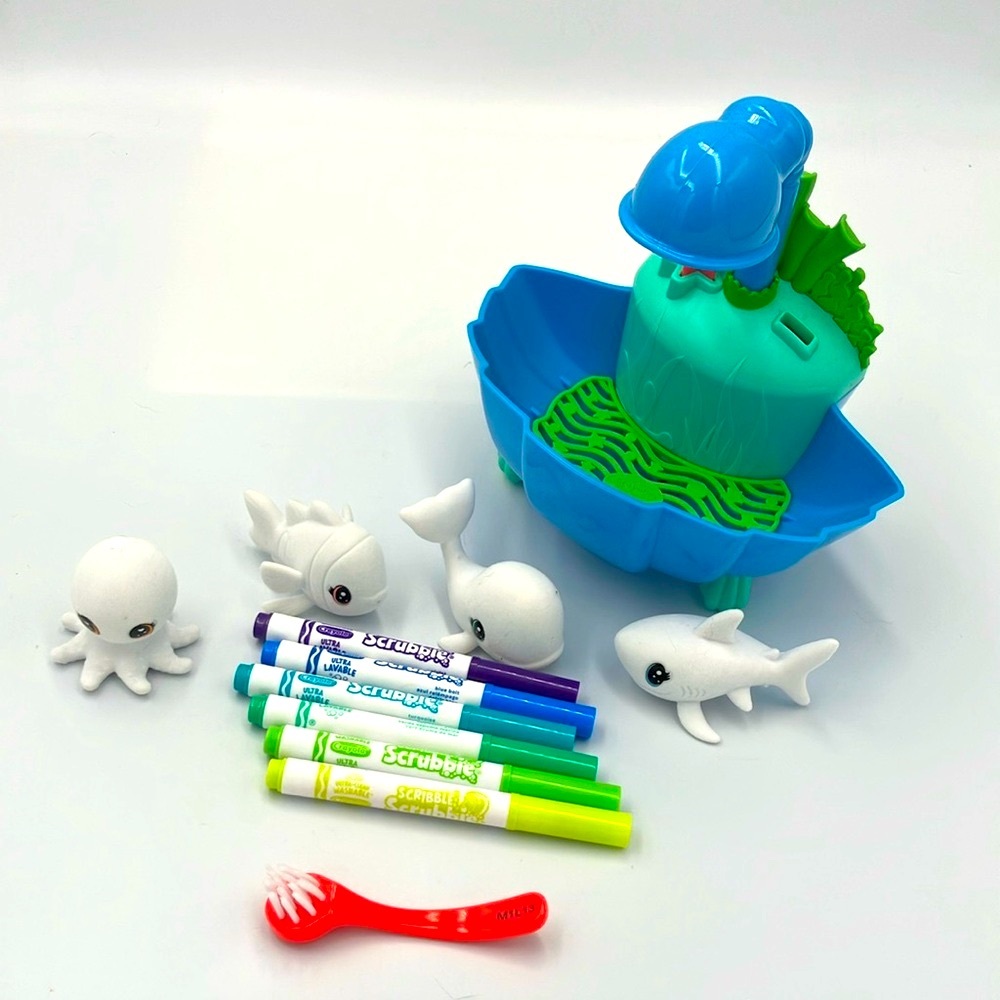 Crayola Scribble Scrubbie Pets Blue Lagoon Ocean Animals Toy Set, no box
